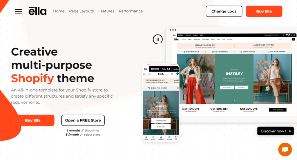 Ella - Best Shopify Themes for Clothing Store